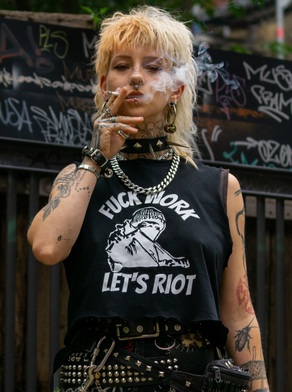 FUCK WORK - LET'S RIOT! - Fair Wear - Unisex organic T-Shirt - FREE DELIVERY