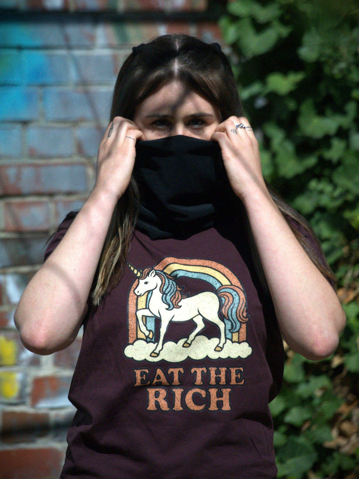 COMRADE UNICORN - Eat the Rich - Fair Wear - Organic Unisex T-Shirt - FREE DELIVERY
