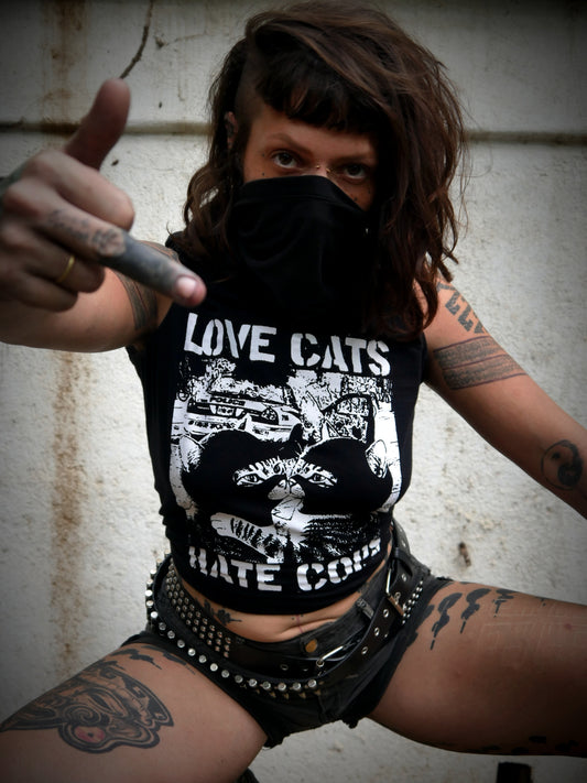 Love Cats Hate Cops - Fair Wear - Unisex organic T-Shirt - FREE DELIVERY
