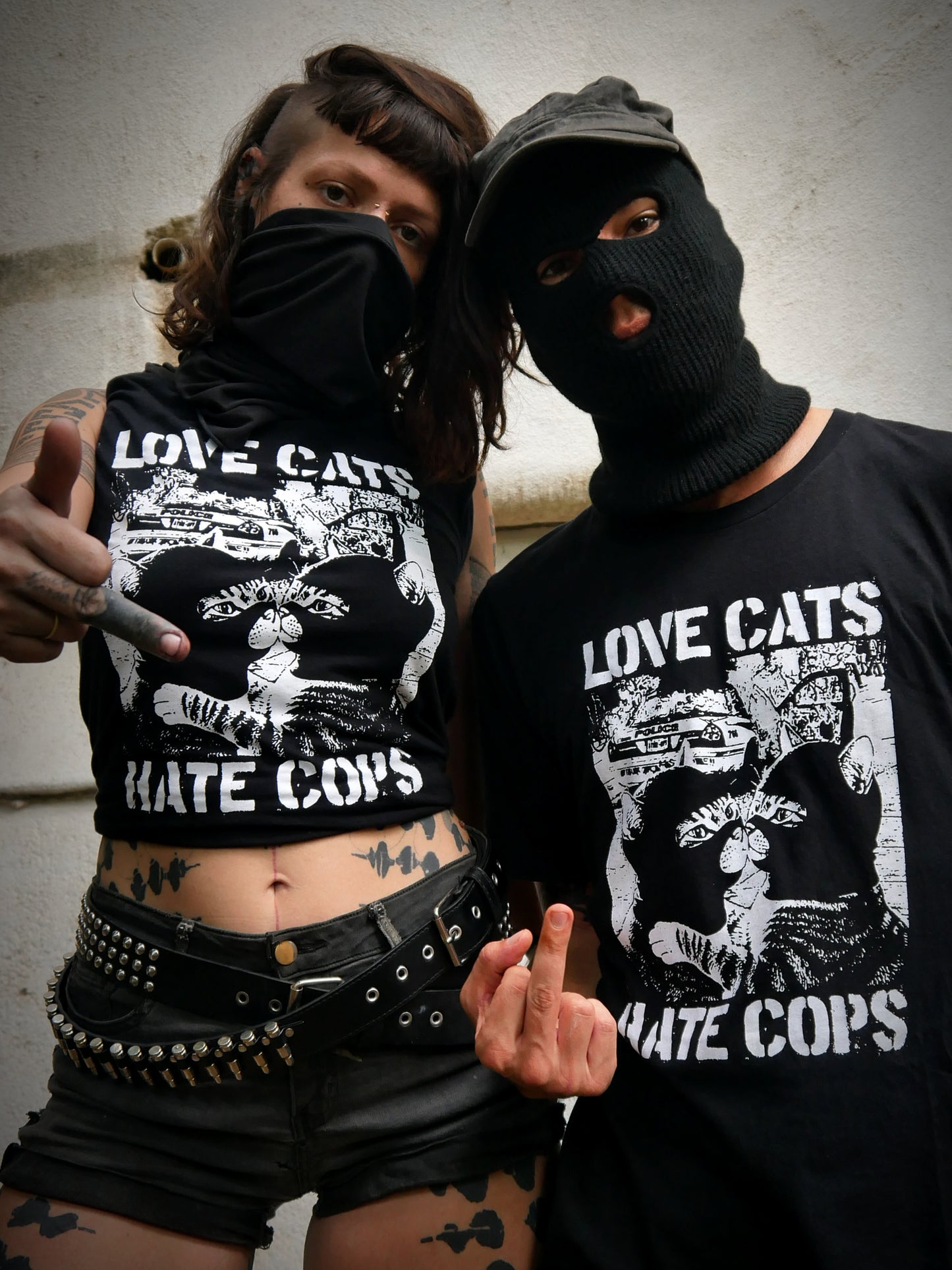 Love Cats Hate Cops - Fair Wear - Unisex organic T-Shirt - FREE DELIVERY