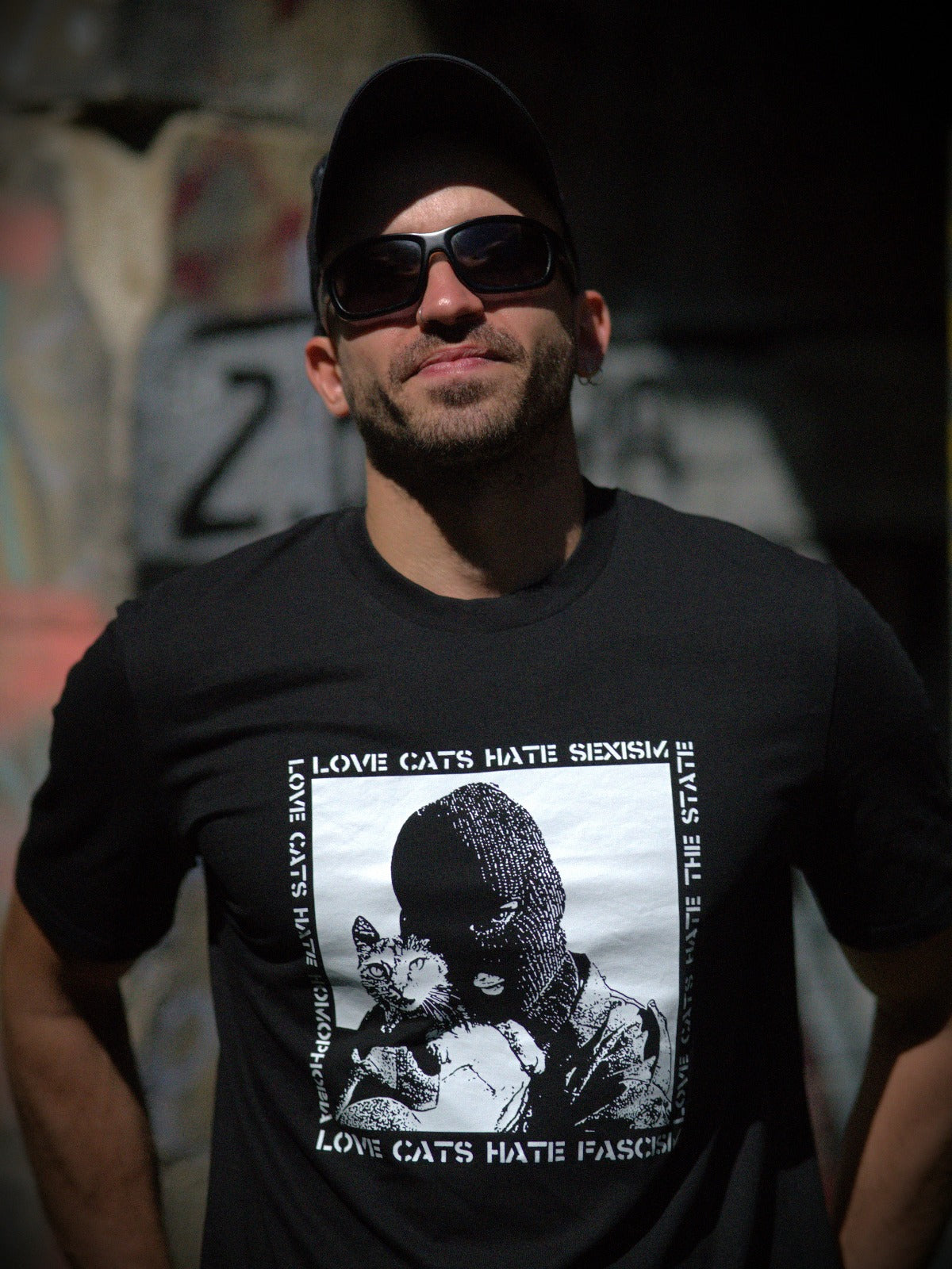 Love Cats Hate Fascism - Fair Wear - Unisex organic cotton t-shirt - FREE DELIVERY